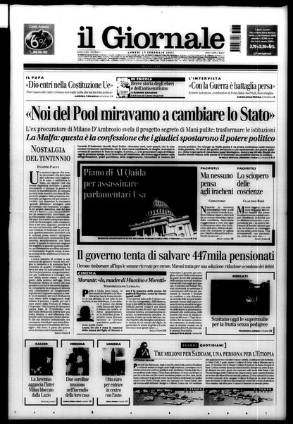 Il giornale del lunedi